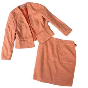 Elegant Peach Blazer and Skirt Set